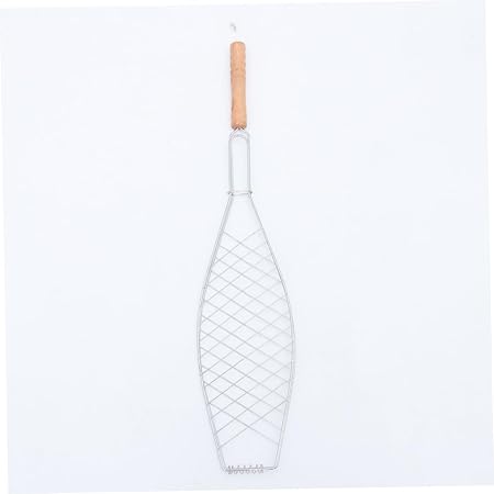 4 Pcs Metal Non-stick Fish Grill Basket Wooden Handle Barbecue Tool for Outdoor Camping for Whole Fish Flexible for Grill 2 4 Pcs Metal Non-stick Fish Grill Basket Wooden Handle Barbecue Tool for Outdoor Camping for Whole Fish Flexible for Grill - Image 2