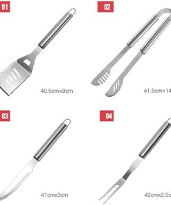 MaGiLL Outdoor BBQ Stainless Steel BBQ Tools Accessories Aluminum Box BBQ Tools Kit 2