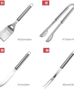 MaGiLL Outdoor BBQ Stainless Steel BBQ Tools Accessories Aluminum Box BBQ Tools Kit 2