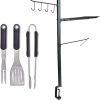 Grilling Accessories Set + BBQ Organizer | 5 Piece Grill Tools Set for Barbecue, Outdoor Grilling & Camping