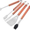 19-Piece BBQ Tool Set, Multifunctional Portable Accessories Kit with Wooden Handle, Stainless Steel Grilling Tools 4