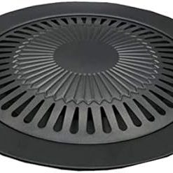 BBQ Grill Outdoor Non-Stick Korean BBQ Grills Round Pan Barbecue Grill for Outdoor Carbon Barbecue BBQ Accessories Tools Easy Clean