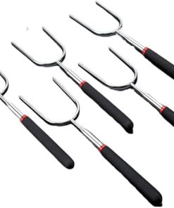 Stainless Steel Telescopic Barbecue Fork Outdoor Barbecue Tool