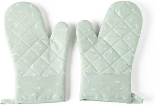 Microwave Glove BBQ Oven Baking Hot Pot Mitts Cooking Heat Resistant Kitchen Mittens(Gray) - Image 2