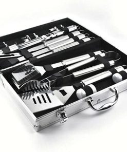 Grill Accessories -BBQ Set of 18 PCS – Stainless Steel Grill Tools – Stainless Steel Long Handle – BBQ Set Grilling Tools with CASE – Complete BBQ KIT – Set for Outdoor Grill – 👍 🍀 🌞 🍁 2