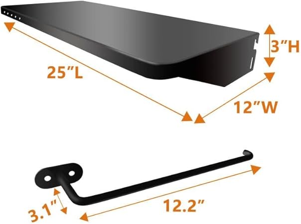 Folding Front Shelf with Hook for Traeger Pro 575, Pro 22, Ironwood 650 Series Pellet Grill, Grill Accessories for Traeger Pellet Grills BAC362 Folding Shelf, 25″ L x 12″ W, Black 2 Folding Front Shelf with Hook for Traeger Pro 575, Pro 22, Ironwood 650 Series Pellet Grill, Grill Accessories for Traeger Pellet Grills BAC362 Folding Shelf, 25" L x 12" W, Black - Image 2