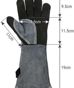 BBQ Grill Gloves Heat Resistant Cooking Baking Barbecue Gloves Oven Mitts Welding Gloves with Long Sleeve 2