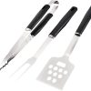 MaGiLL 3 Piece BBQ Accessories Set Stainless Steel Silver BBQ Fork BBQ Tongs Tongs Kitchen Spatula