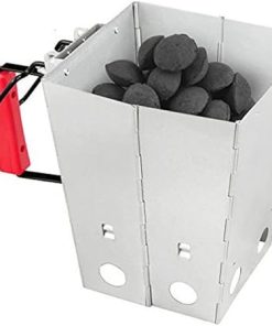 Charcoal Chimney Starter,Rapid Charcoal Chimney Starter Set Fireplace Accessories Lighter Cubes BBQ Heat Resistant Gloves Blower BBQ Tools 2
