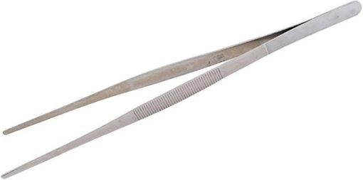 Cooking Tongs Long Tweezers Steel Food Tongs Straight Grill Tool Silver Outdoor Clips for Kitchen Tweezers Grill