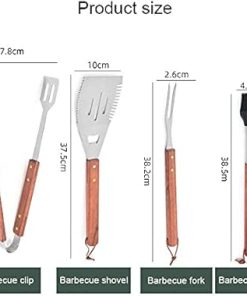 Outdoor Camping Barbecue Shovel Barbecue Accessories 4pc Stainless Steel Barbecue Tool Set Fried Shovel Set Barbecue 2