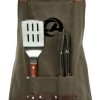 PICNIC TIME NFL BBQ Apron with Tools & Bottle Opener, (Khaki Green with Beige Accents)