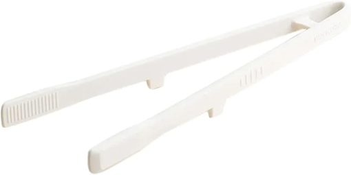 BBQ Tongs, BBQ 1Pcs Home Kitchen Cooking Tongs Silicone Thickened Long Handle BBQ Grill Clip Silicone Food Tong Accessories(1Pcs White)