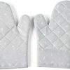Microwave Glove Oven Baking hot Pot Mitts Cooking Heat Kitchen Mittens(Gray)
