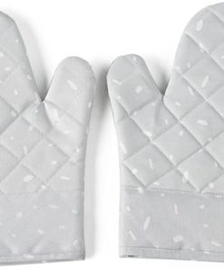 Microwave Glove Oven Baking hot Pot Mitts Cooking Heat Kitchen Mittens(Gray)