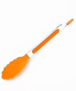 BBQ Silicone Food Tong Stainless Steel Kitchen Tongs Silicone Non-Slip Cooking Clip Clamp BBQ Salad Tools