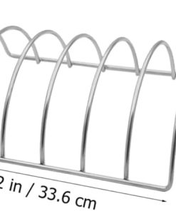 VICASKY Rib BBQ Rack Beef Ribs Rack for Smoking Stainless Steel Grill Tool Unique Design Safe Easy to Use 2