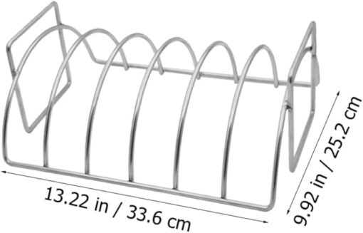 VICASKY Rib BBQ Rack Beef Ribs Rack for Smoking Stainless Steel Grill Tool Unique Design Safe Easy to Use - Image 2