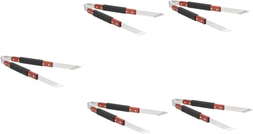 HANABASS 5pcs Stainless Steel Cooking Tongs Bbq Grill Tongs for Grilling Meat Clamp Bread Clip Kitchen Tool
