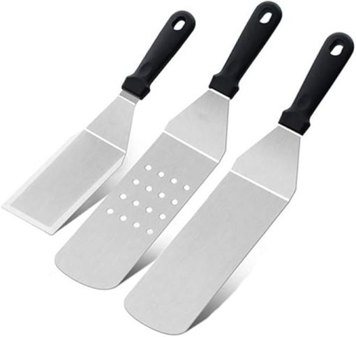 BBQ Grill Accessories, Stainless Steel BBQ Tools Set Grilling Kit for Kitchen Camping 3 Pcs