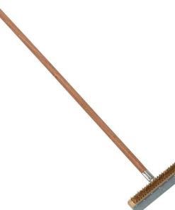 Soro Essentials- 10" Wide Pizza Oven Brush with Scraper and 36" Wooden Handle- Pizza Stone Grill Cleaner Safe and Efficient Cleaning Brush for Pizza Oven and Pizza Stone