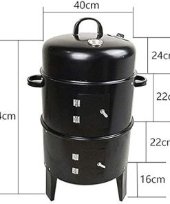 BBQ Grill Outdoor Metal 3 in 1 BBQ Grill Roaster Smoker Steamer Barbecue Grill Portable Outdoor Camping Charcoal Stove Cooking Tools Accessories 2
