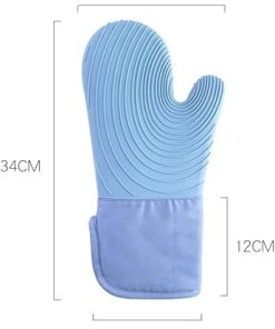 Gloves Kitchen Baking Oven Mitts Microwave o ven Special Thickened Kitchen Gloves Grill BBQ Cooking Glove(Black) 2