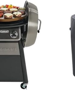 Cuisinart CGG-888 Grill Stainless Steel Lid 22-Inch Round Outdoor Flat Top Gas, 360° Griddle Cooking Center & CGWM-003 360° Griddle Cooking Center Cover