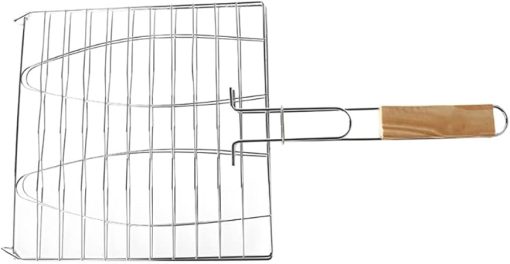 Barbecue Grilling Basket Grill BBQ Net Wooden Handle Meat Fish Vegetable BBQ Tools Grill Accessories