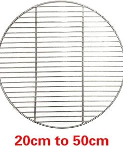 1pc BBQ Grill Mesh Home Roast Nets 304 Stainless Steel Round Bacon Grill Tool Iron Nets Barbecue Accessories Non-stick BBQ Mat Grid (Size : 33cm Diameter) 2