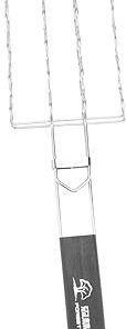 1Pc Stainless Steel Barbecue Grill Mesh Basket with Handle Durable Non Stick Heat Resistant Bbq Grill Net for Fish Meat and Vegetables for Outdoor Cooking