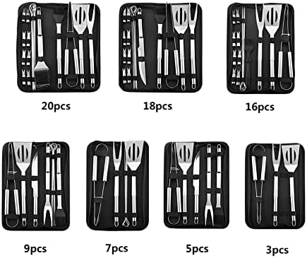 Stainless-Steel Grilling Utensil Tools Set, Premium Grill Accessories Gift for Professional Barbecue- Spatula, Fork, Tongs, Knife, Cleaning Brush 2 Stainless-Steel Grilling Utensil Tools Set, Premium Grill Accessories Gift for Professional Barbecue- Spatula, Fork, Tongs, Knife, Cleaning Brush - Image 2