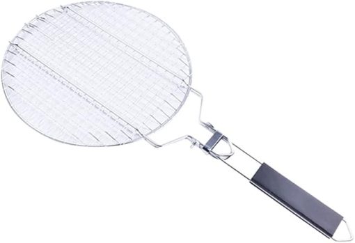 Stainless Steel Round BBQ Grill Mesh Home Roast Bacon Grill Tool Iron Barbecue Accessories Non-Stick BBQ (Color : D, Size : Rectangle) (D Round)