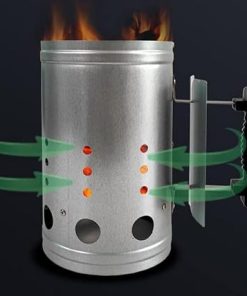 Charcoal Chimney Starter Set, Charcoal Chimney Grill Portable BBQ Air Blower, Outdoor Charcoal Barbecue Holder Accessories for Cooking 2