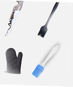 Complete Tool Set 28pcs Stainless Steel Tools Food Clamp Brush Fork Grill Accessories Storage Bag 2