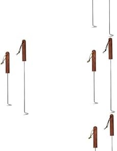 Balacoo 4sets Stainless Steel Meat Flipper Hook Barbecue BBQ Tool Food Turner Outdoor Grilling Utensil 2pcs*4