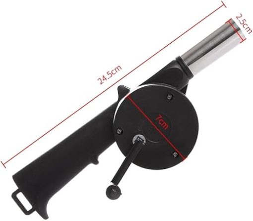 Hand Blower household hand portable barbecue blower outdoor barbecue accessories tools,Black,24.5 * 7 * 2.5cm - Image 2