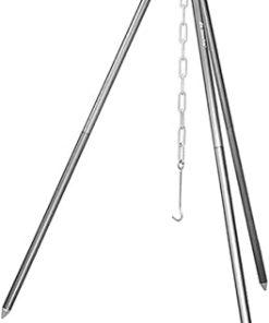 Mikikit Campfire Hanging Pot Bracket Stand Camping Cookware Rack Portable BBQ Pot Rack