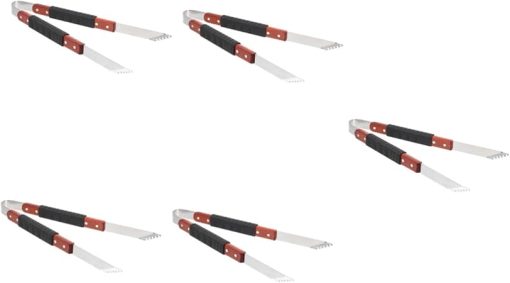 BESPORTBLE 5pcs Cooking Tongs Grill Bbq Tools Stainless Steel Tong Meat Clamp Bread Clip Polishing Craft