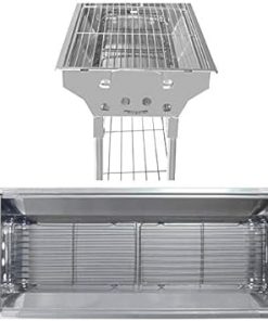 HTTMT- Refined Stable Version-2.0 Iron Portable Folding Barbecue Charcoal Grill Stove Shish Kebab Stainless Steel BBQ Patio Camping Fold Large [P/N: ET-COOK003]