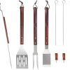 JSEIAJB Barbecue Tool Set Stainless Steel Food Clip Grilled Steak Bone Cutter Oil Brush Tool Set 4