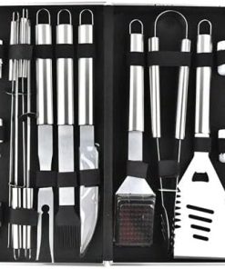 Grill Accessories -BBQ Set of 18 PCS - Stainless Steel Grill Tools - Stainless Steel Long Handle - BBQ Set Grilling Tools with CASE - Complete BBQ KIT - Set for Outdoor Grill - 👍 🍀 🌞 🍁