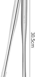 BBQ 2Pcs Kitchen Tongs Stainless Steel Barbecue Tongs Clip BBQ Grill Meat Tongs Cooking Tweezers for Food Utensils Kitchen Tools Accessories(Silver-30.5CM 2Pcs) 2