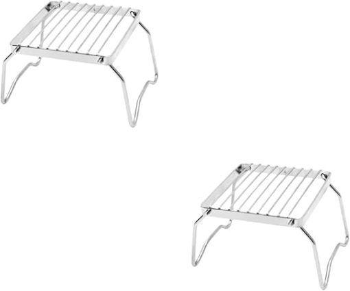 2pcs Outdoor Griddle Grill Charcoal Holder Outdoor Accessories Grill Accessories for Outdoor Grill Folding Grill Grilling Basket Pan Mini Pocket BBQ Tools Barbecue Accessories Mesh/1434