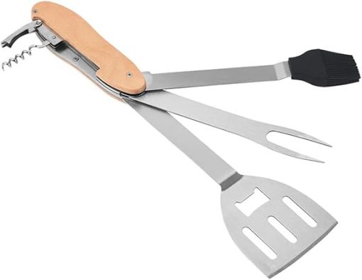 BBQ Stainless Steel Grill Fork Oil Brush Frying Shovel Combination Grill