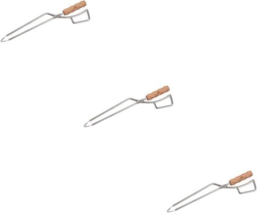 BESPORTBLE 3pcs Firewood Clamp Bbq Tool Long Handle Stainless Steel Material Great for Outdoor Cooking and Parties