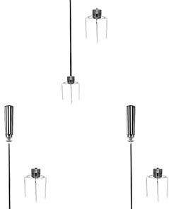 3 Sets BBQ Spit Grill Accessories Home Grill Forks Food Forks Grill Spit Fork Roast Chicken Tool Barbecue Tool Oven Accessory Meat Fork Grill Spit Rod Stainless Steel Silver Balacoo