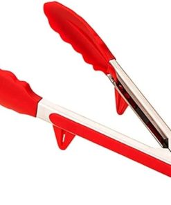 TEMKIN Kitchen Food Tongs Food Grade Silicone Anti-Slip BBQ Tongs Serving Tongs with Bracket Kitchen Tool Accessories BBQ Tools Tongs