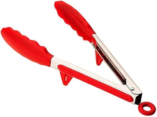TEMKIN Kitchen Food Tongs Food Grade Silicone Anti-Slip BBQ Tongs Serving Tongs with Bracket Kitchen Tool Accessories BBQ Tools Tongs
