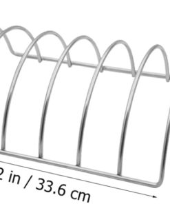 KESYOO 1Pc Heavy Duty Rib Rack for Outdoor Grilling Shaped Steak Holder Non Stick Barbecue Tool for Cooked Ribs and Meat 2